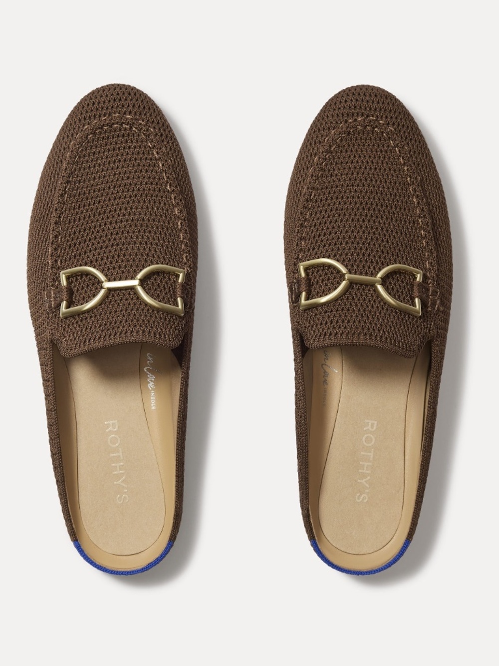 Rothy's The Double Bit Loafer Mule - Cinnamon Raffia-Knit Size 5.5